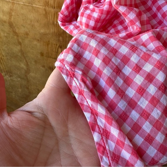 Lane Bryant Pink Plaid Seersucker Gingham Long Sleeve button down Collared shirt - Picture 6 of 12
